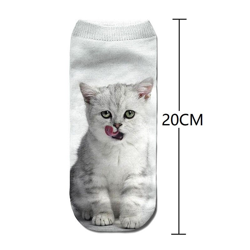 women's funny animal Cute 3D Print Socks Women Ankle Socks Unisex Socks Hot women Fashion Sox cartoon cat for female 5H1