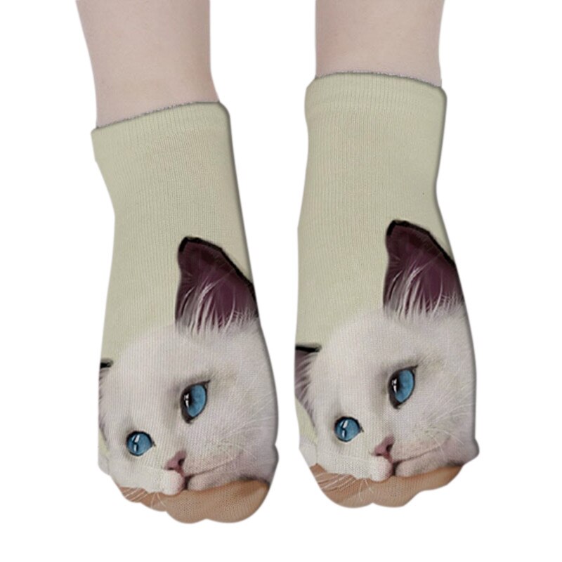 women's funny animal Cute 3D Print Socks Women Ankle Socks Unisex Socks Hot women Fashion Sox cartoon cat for female 5H1