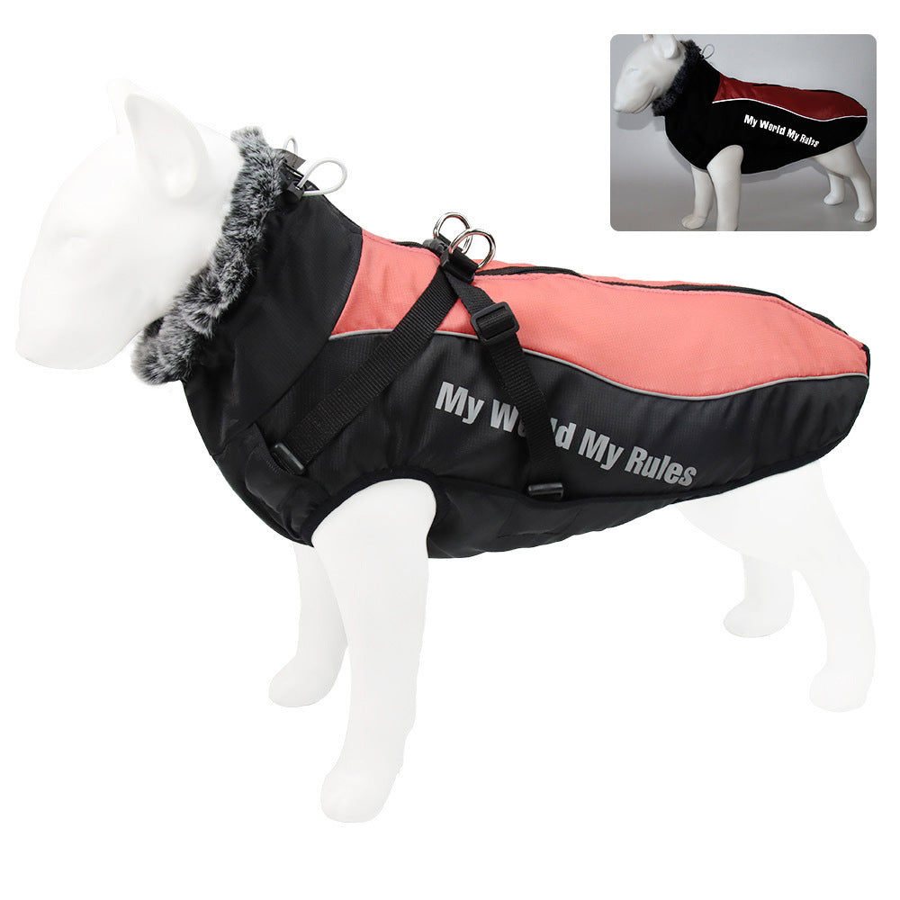 A B New Large Pet Clothes Warm Reflective Dog Clothes Thickened Dog Jackets Pet Cotton Coats