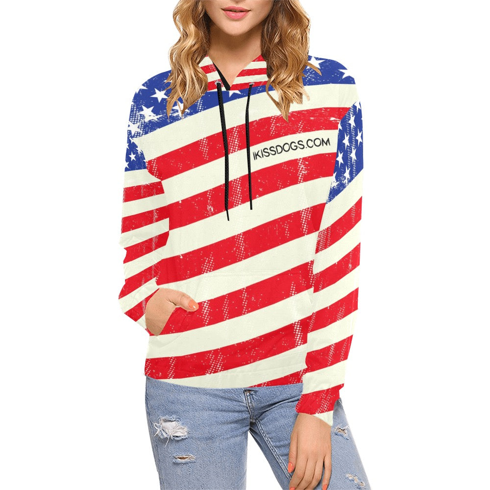 A Women's All Over Print Hoodie (Model H13)