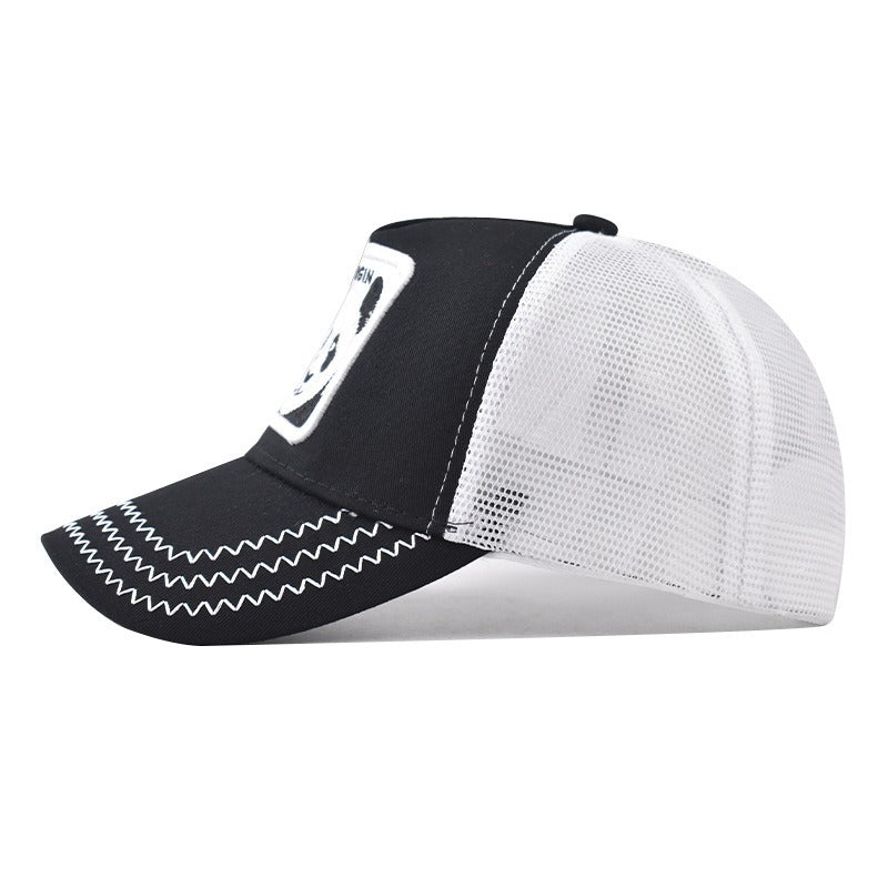 Thickened and hardened panda animal mesh cap embroidered baseball cap men and women personalized peaked cap