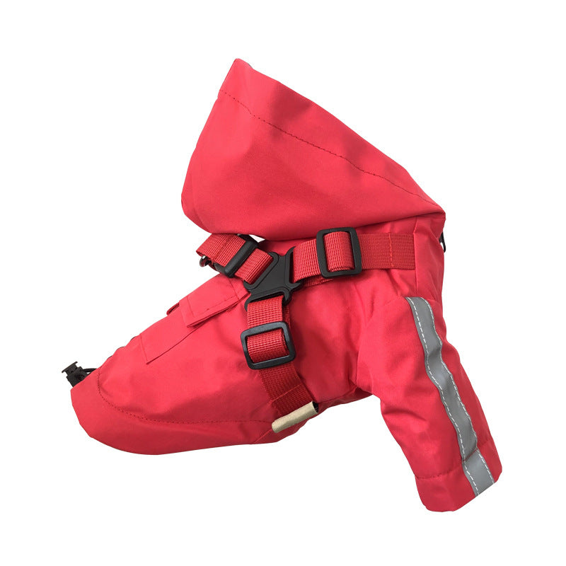 1AaB Pet Raincoat Dog All-Weather Raincoat Pu Outdoor Reflective Pet Poncho