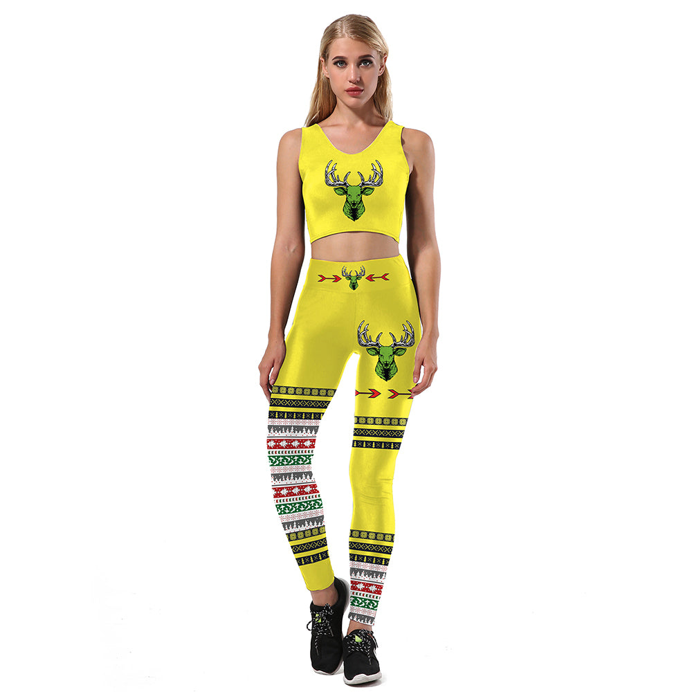 New Autumn Leggings Women Sporting Ugly Christmas Animal Sika Deer 3D Printed Legging High Waist Trousers Pants Leggins