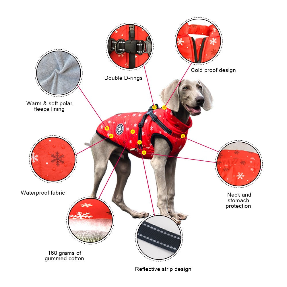 A Autumn And Winter New Pet Clothes Christmas Big Dog Clothes Thickened Warm Dog Cotton Clothes Pet Clothing