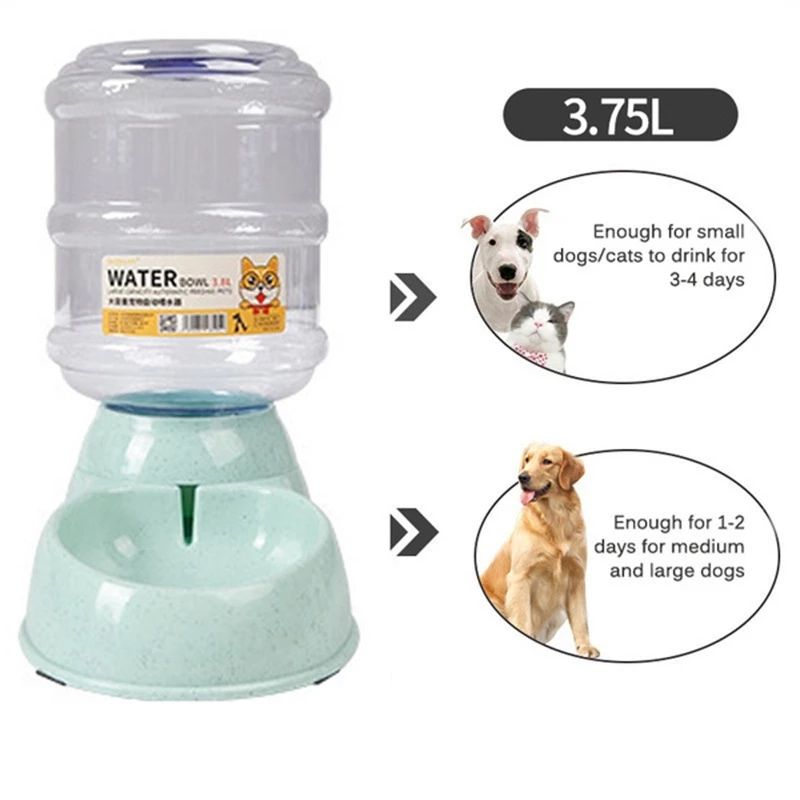 Upgrade Wheat Straw Large Capacity 3.8L Pet Feeder Automatic Water Feeding Dog Basin Pet Bowl