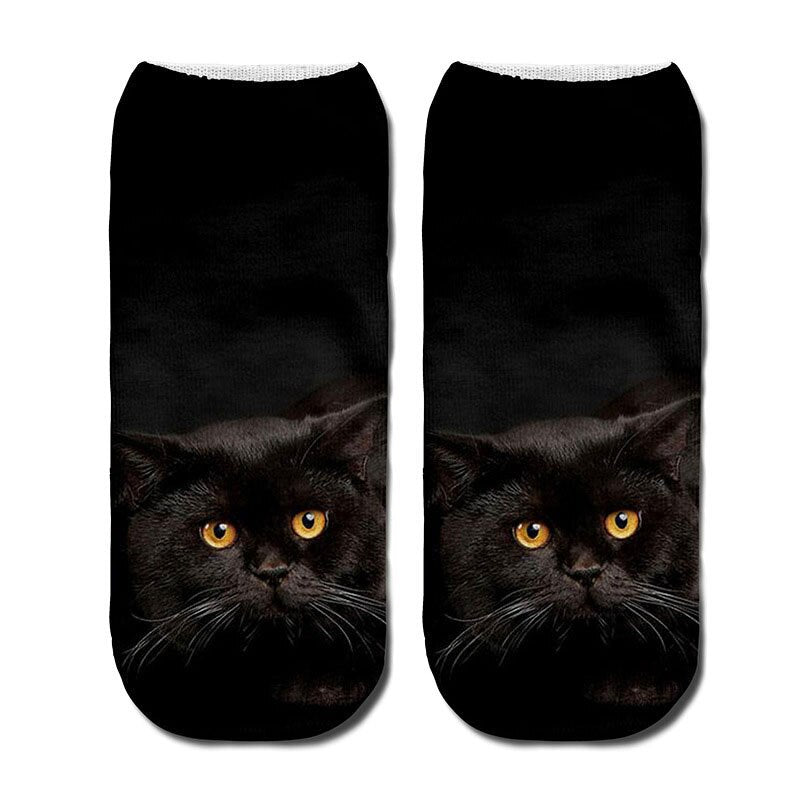 women's funny animal Cute 3D Print Socks Women Ankle Socks Unisex Socks Hot women Fashion Sox cartoon cat for female 5H1