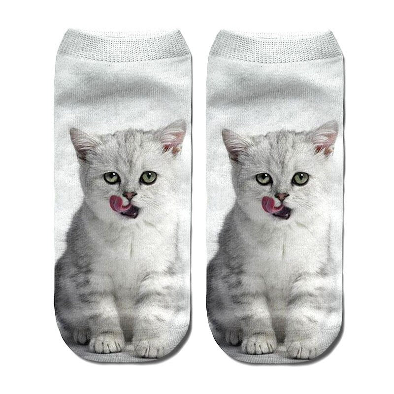 women's funny animal Cute 3D Print Socks Women Ankle Socks Unisex Socks Hot women Fashion Sox cartoon cat for female 5H1