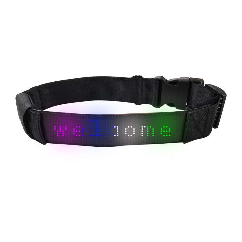 LED Light-Emitting Pet Collar Display Editable Rechargeable Traction Type Anti-Loss LED Pet Dog Display Collar