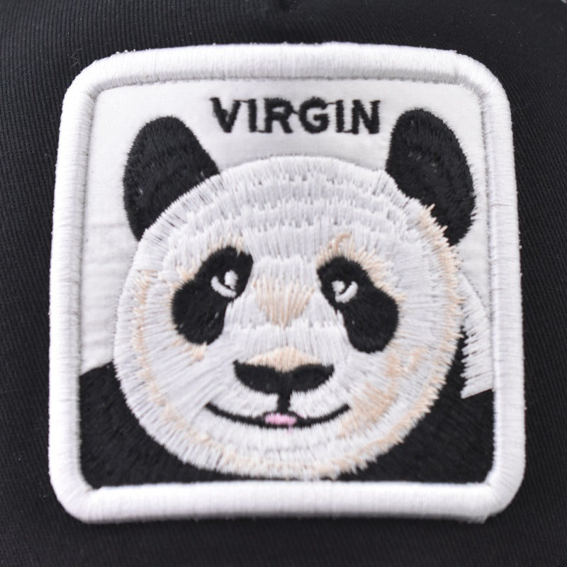 Thickened and hardened panda animal mesh cap embroidered baseball cap men and women personalized peaked cap