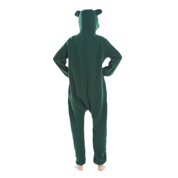 New Animal Cartoon One Piece Pajamas Kabi Beast Polar Fleece Couple Home Clothing Women's Nightgown