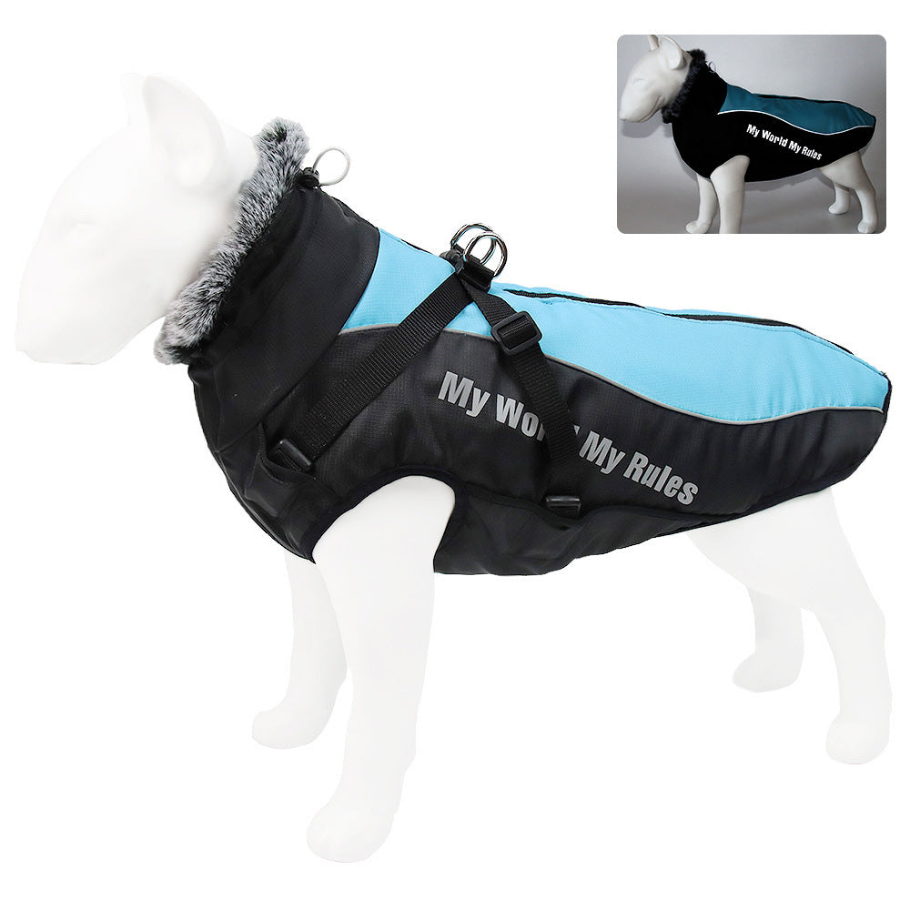 A B New Large Pet Clothes Warm Reflective Dog Clothes Thickened Dog Jackets Pet Cotton Coats