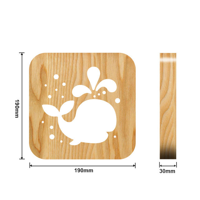Wooden Dog Paw Cat Animal Night Light French Bulldog Luminaria 3D Lamp USB Powered Desk Lights