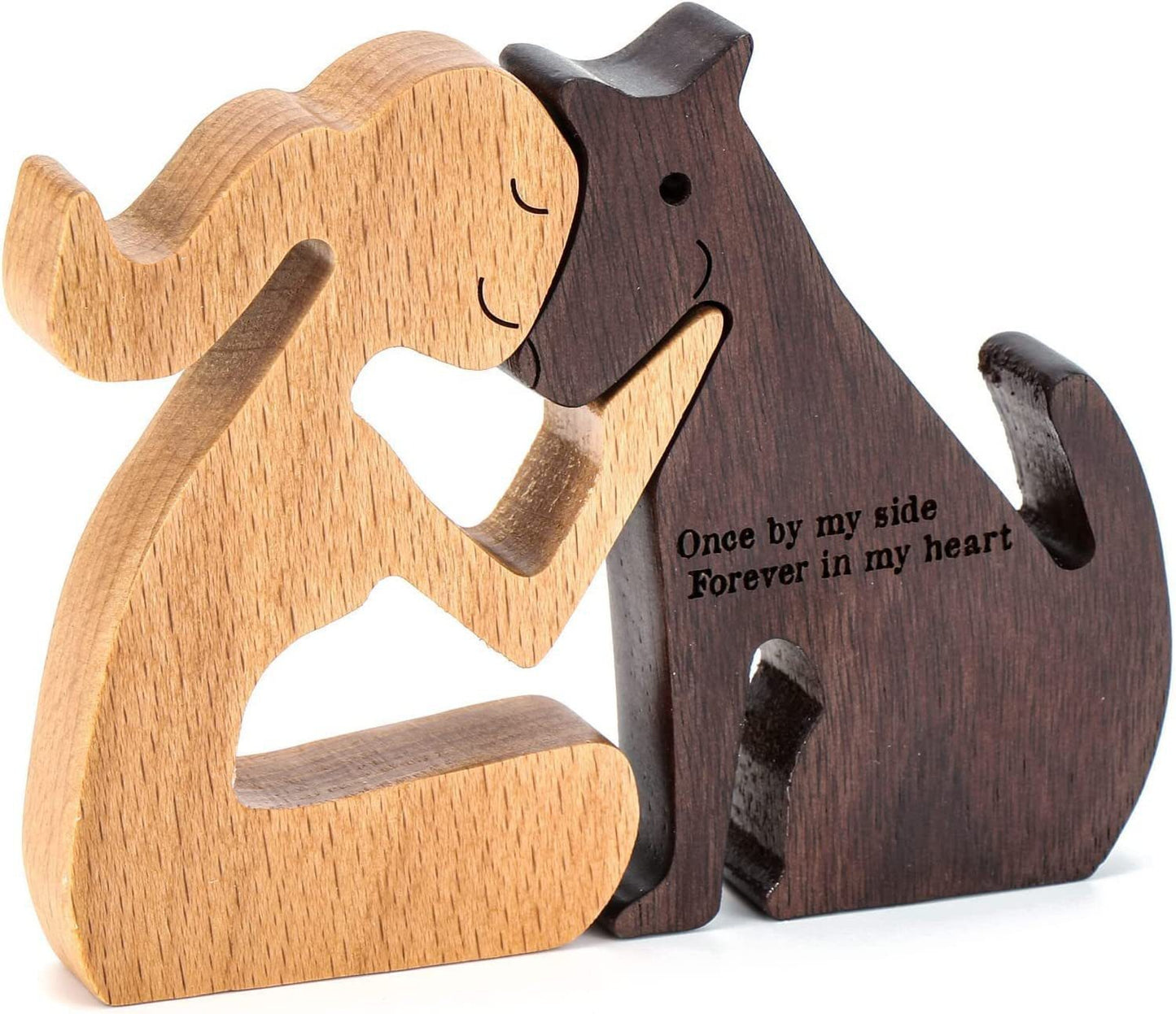 wooden dog and family member ornaments animal decorations creative desktop decoration custom children toys