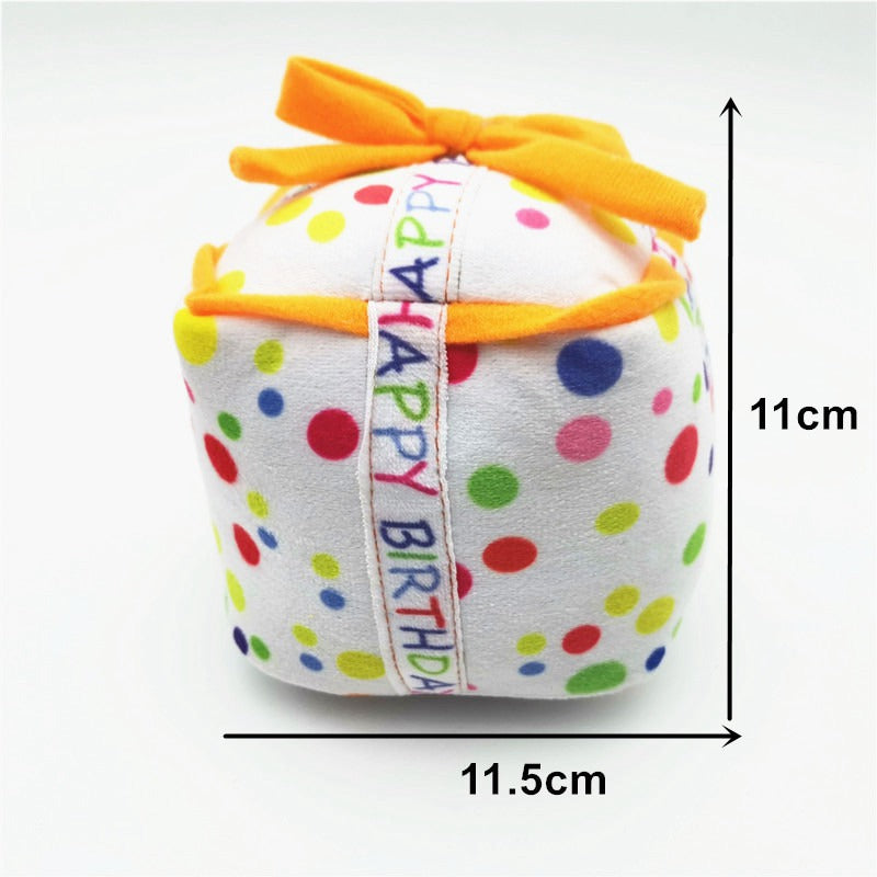 Dog Cat Birthday Cake Gift Sound Fun Toy Dog Plush Toy Pet Supplies