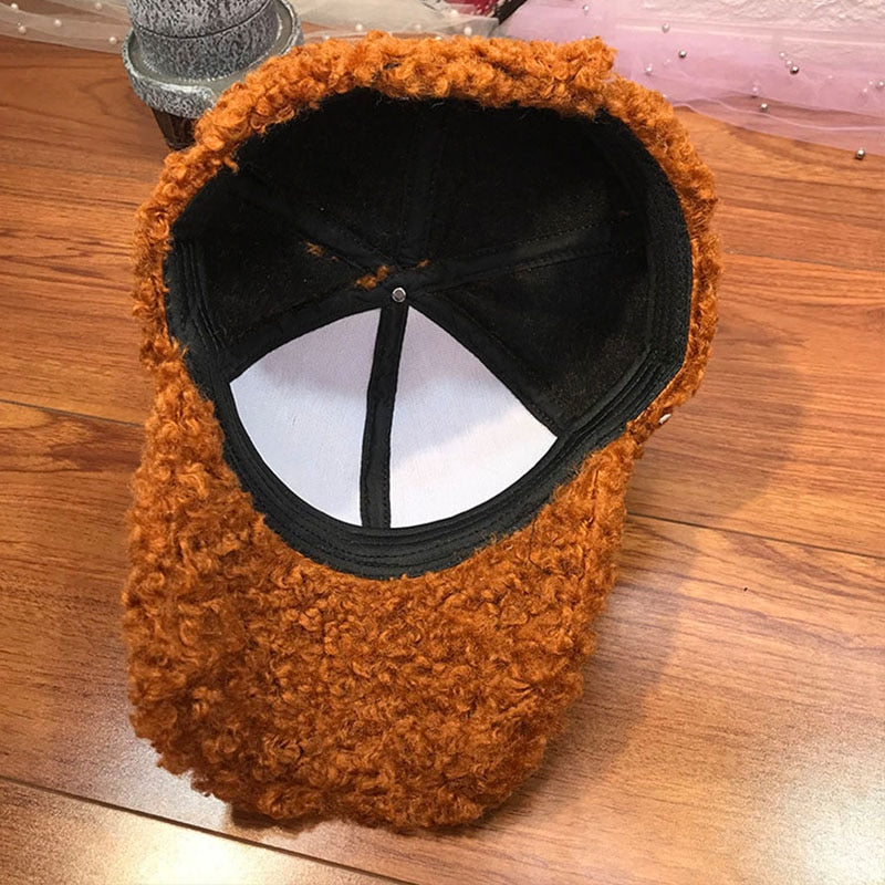 New Casual Outdoor Warm Winter Cap Girl Women Adjustable Animal Pattern Faux Fur Baseball Cap Cotton Hip-Hop Hat Visor 55-58cm