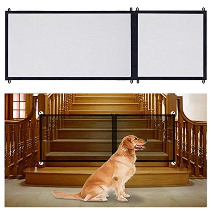 Pet Zipper Barrier Fences Portable Folding Breathable Mesh Dog Gate Pet Separation Guard Isolated Fence Dogs