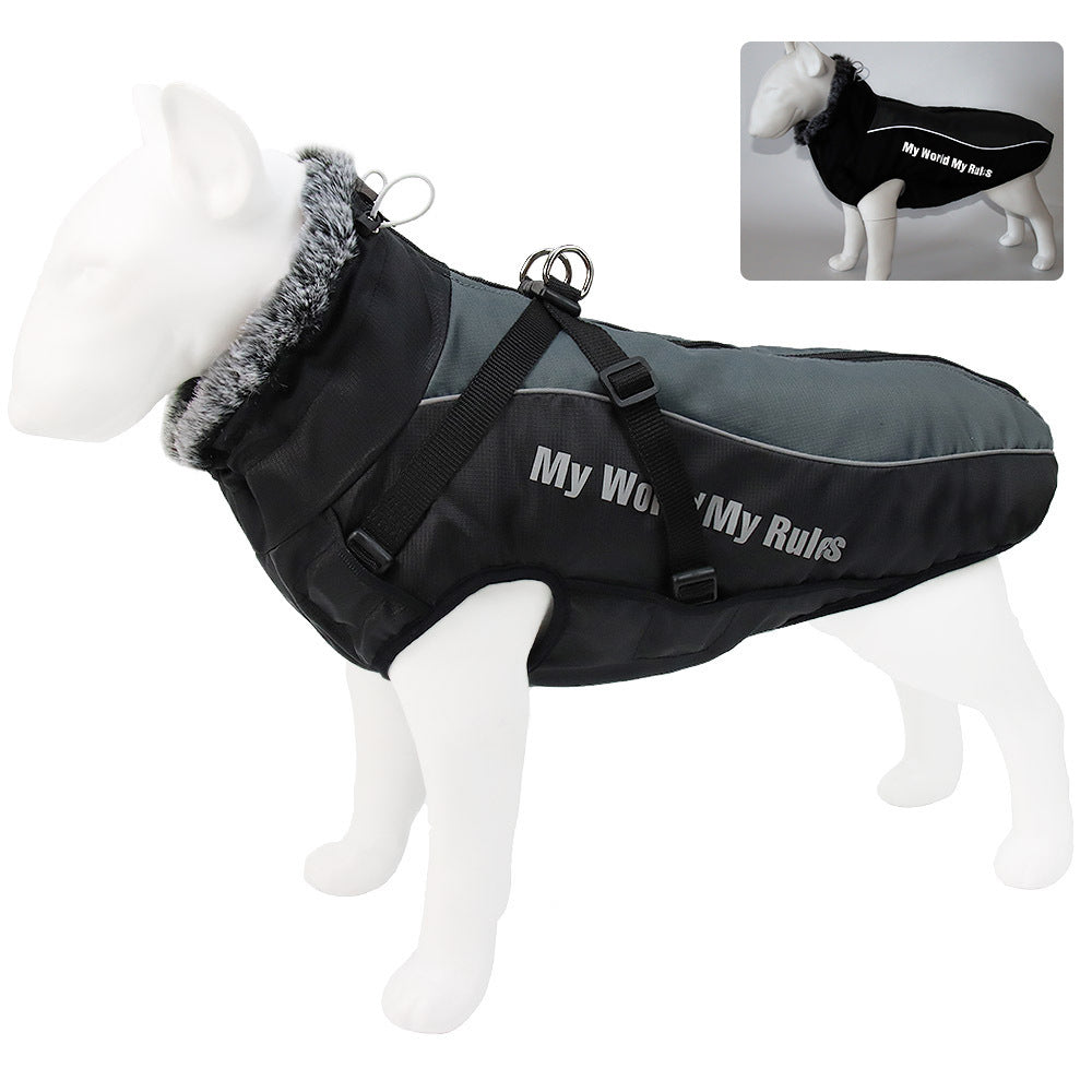 A B New Large Pet Clothes Warm Reflective Dog Clothes Thickened Dog Jackets Pet Cotton Coats