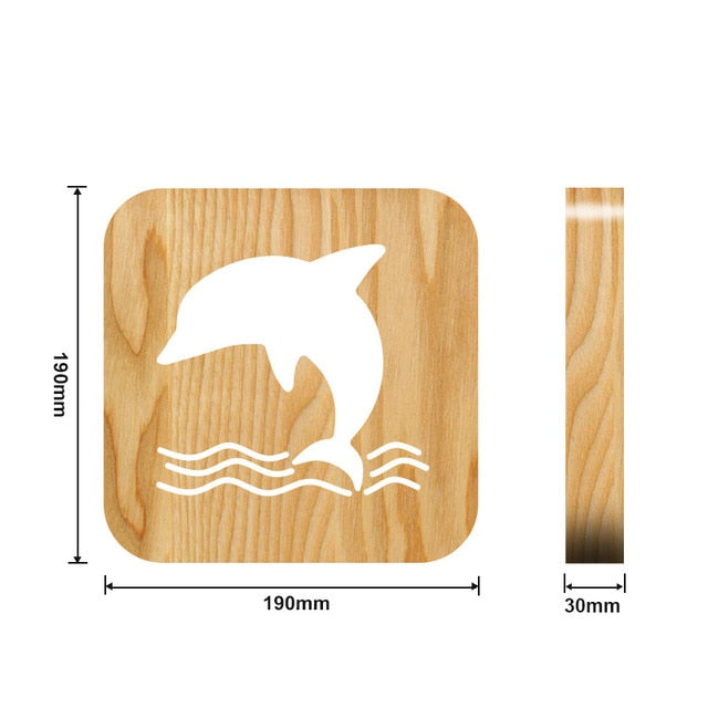 Wooden Dog Paw Cat Animal Night Light French Bulldog Luminaria 3D Lamp USB Powered Desk Lights