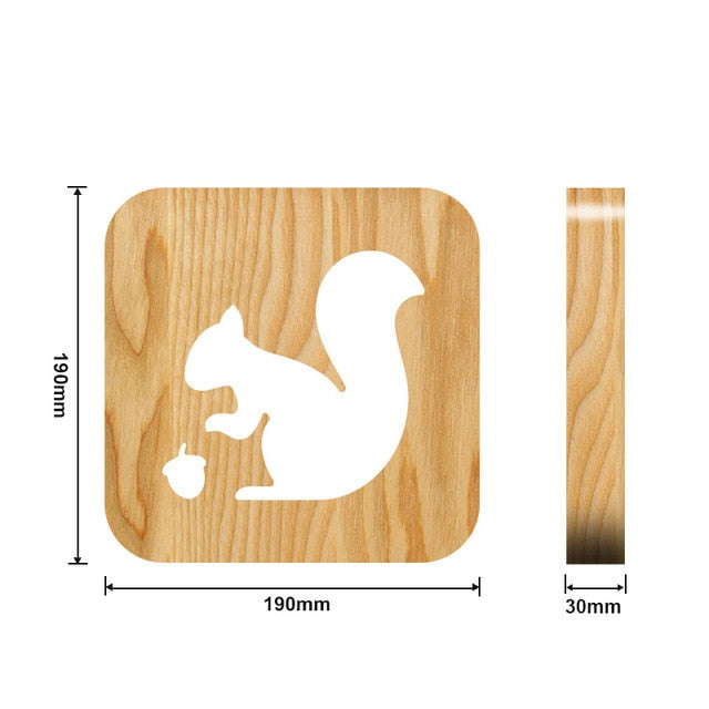 Wooden Dog Paw Cat Animal Night Light French Bulldog Luminaria 3D Lamp USB Powered Desk Lights