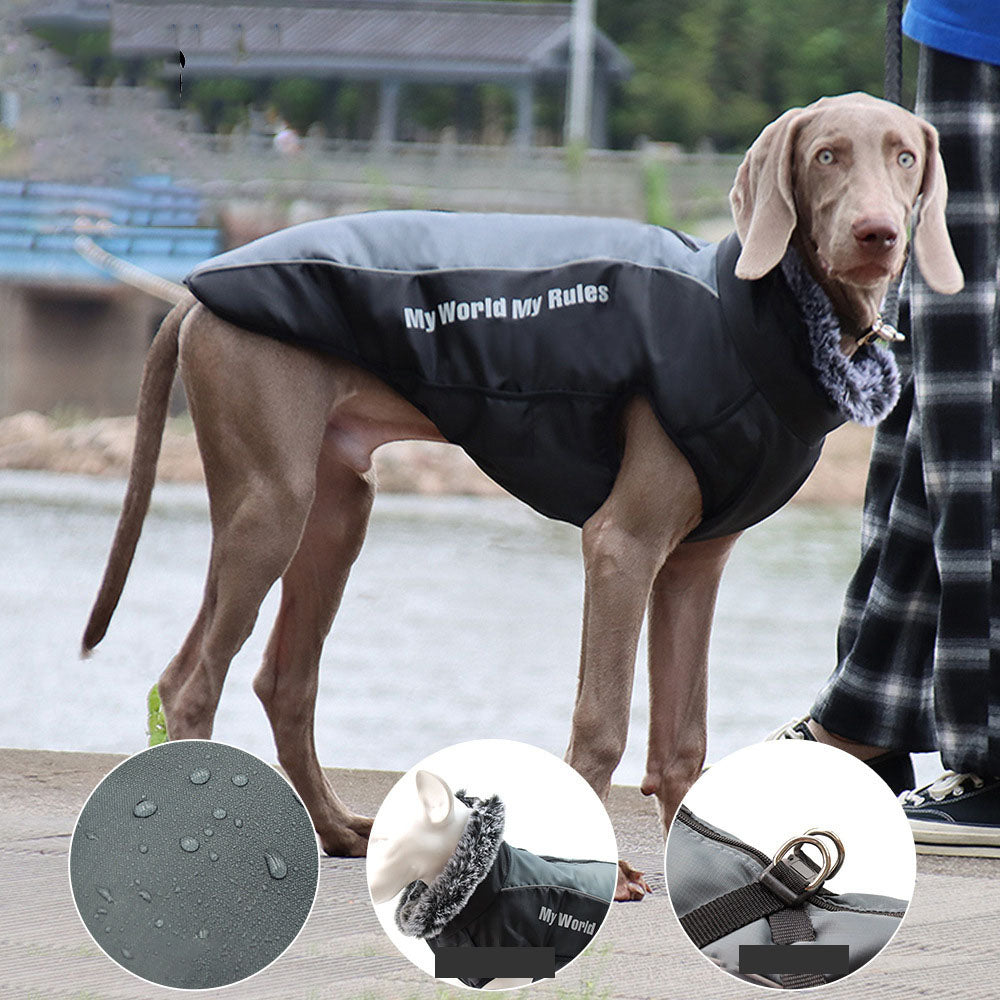 A B New Large Pet Clothes Warm Reflective Dog Clothes Thickened Dog Jackets Pet Cotton Coats