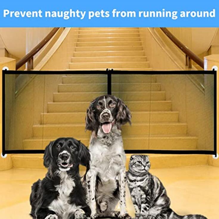 Pet Zipper Barrier Fences Portable Folding Breathable Mesh Dog Gate Pet Separation Guard Isolated Fence Dogs