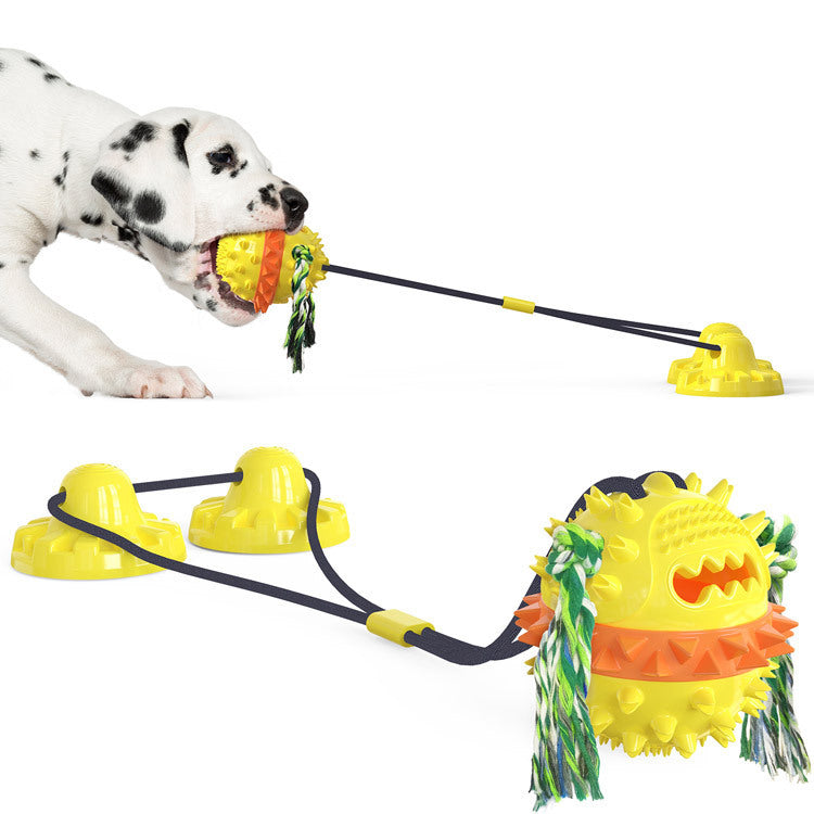 Strong Suction Cup Dog Toy Molar Dog Products Bite Resistant Sound Ball a Pet Products