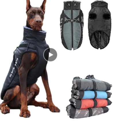 A B New Large Pet Clothes Warm Reflective Dog Clothes Thickened Dog Jackets Pet Cotton Coats