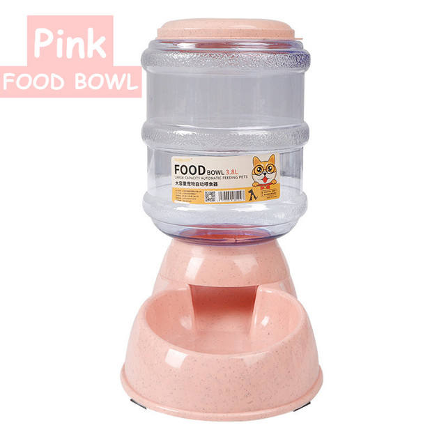 Upgrade Wheat Straw Large Capacity 3.8L Pet Feeder Automatic Water Feeding Dog Basin Pet Bowl
