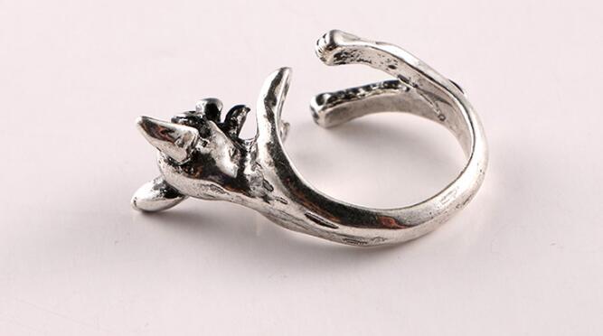 Vintage Chihuahua dog Ring Cute Animal Anel Retro Alloy Bulldog adjustable ings Anillos Mujer Men's Bijoux