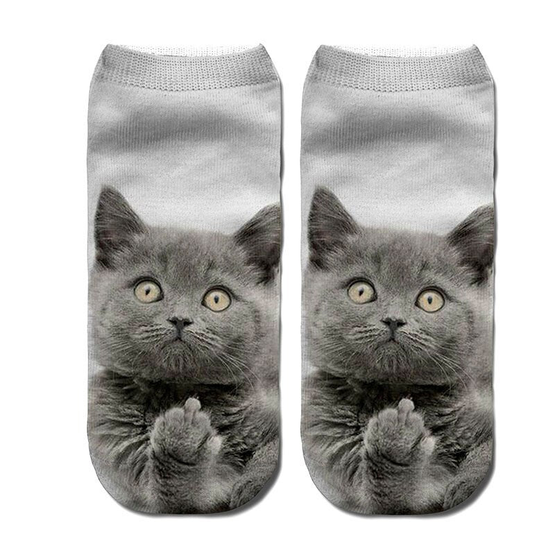 women's funny animal Cute 3D Print Socks Women Ankle Socks Unisex Socks Hot women Fashion Sox cartoon cat for female 5H1