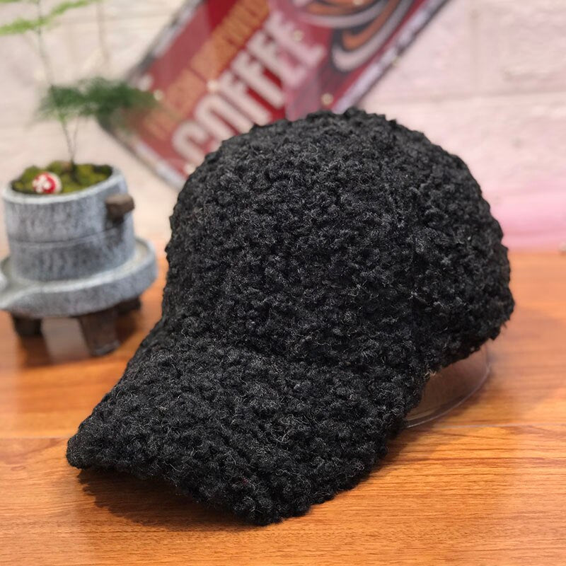 New Casual Outdoor Warm Winter Cap Girl Women Adjustable Animal Pattern Faux Fur Baseball Cap Cotton Hip-Hop Hat Visor 55-58cm