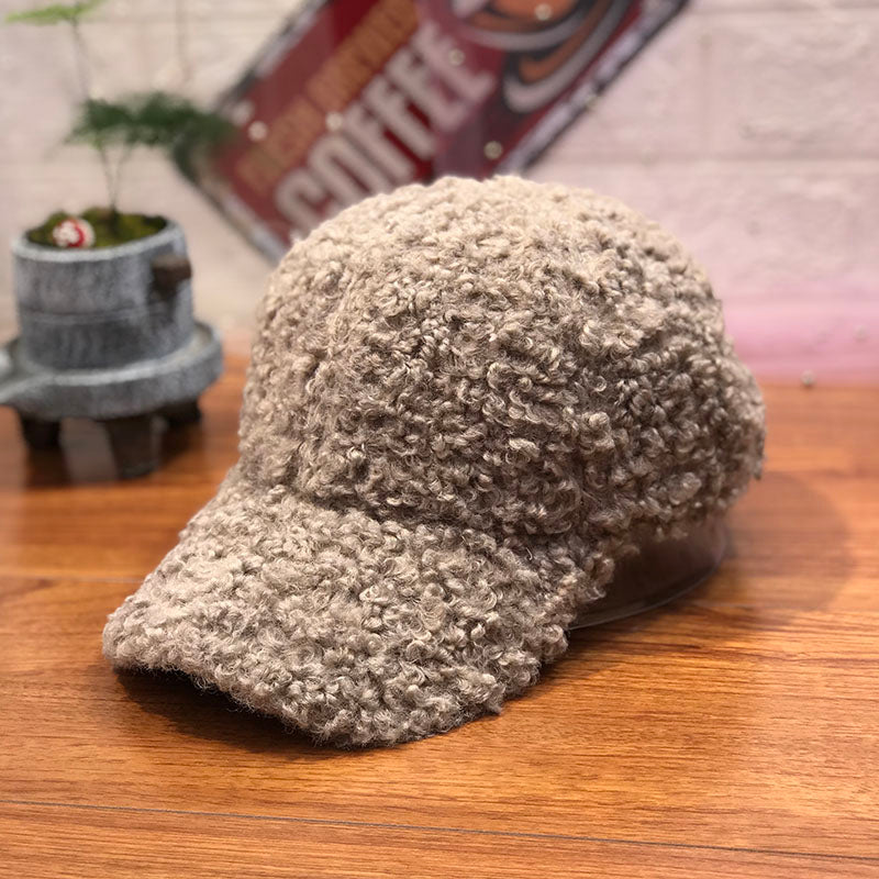 New Casual Outdoor Warm Winter Cap Girl Women Adjustable Animal Pattern Faux Fur Baseball Cap Cotton Hip-Hop Hat Visor 55-58cm