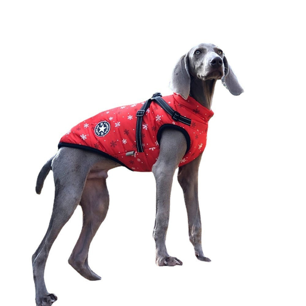 A Autumn And Winter New Pet Clothes Christmas Big Dog Clothes Thickened Warm Dog Cotton Clothes Pet Clothing