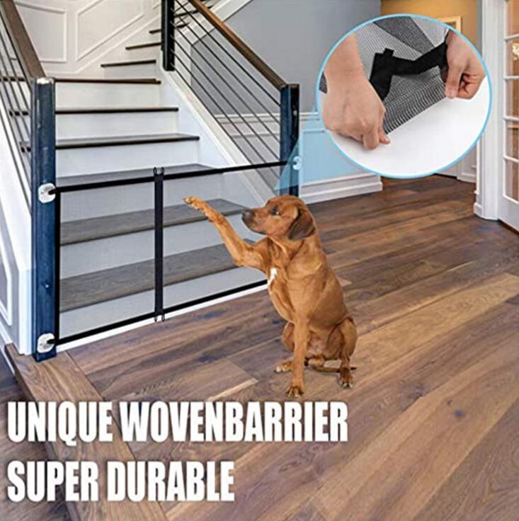Pet Zipper Barrier Fences Portable Folding Breathable Mesh Dog Gate Pet Separation Guard Isolated Fence Dogs