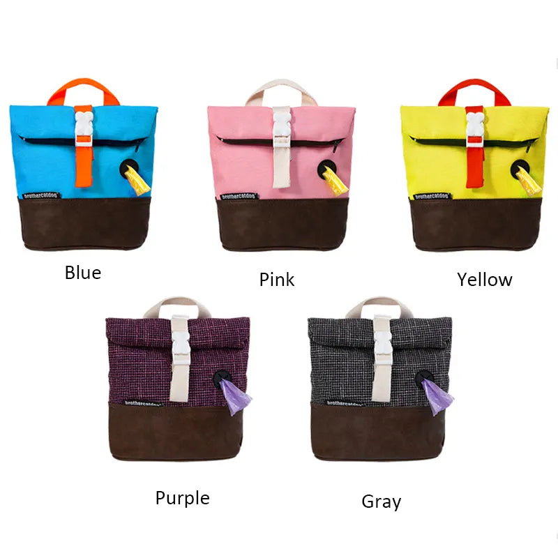 A Dog Harness Pet Puppy Backpack Breathable Adjustable Snack Bag Pet Puppy Harness Vest School Bag