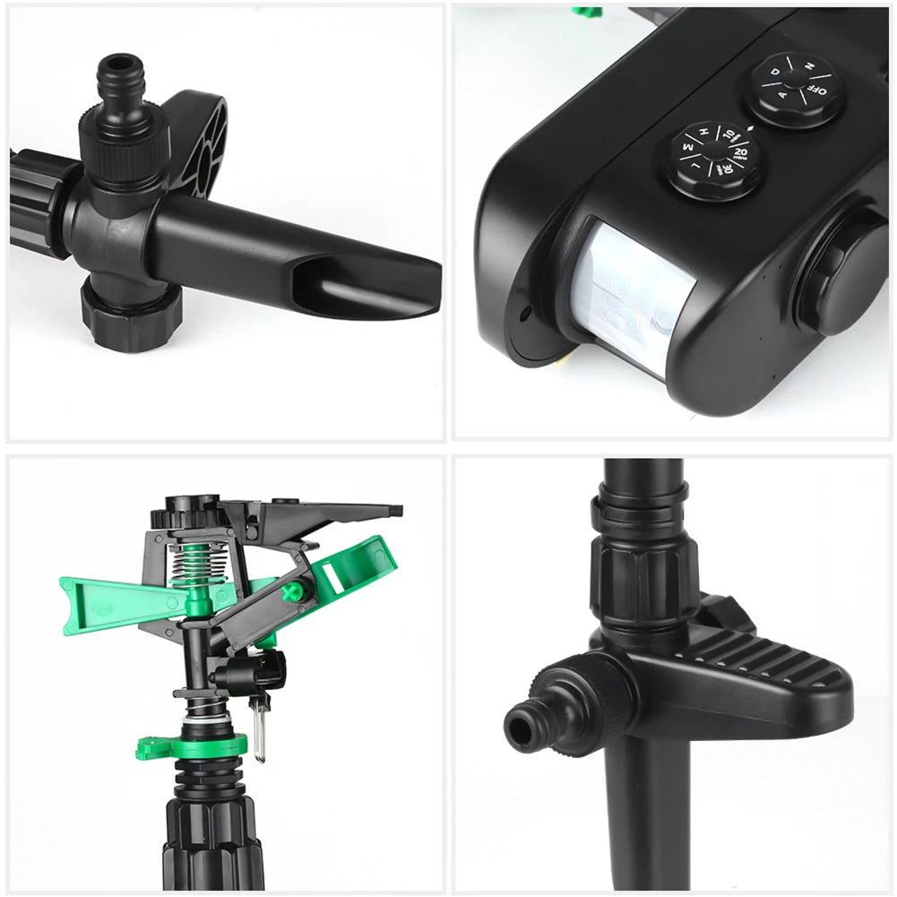 Solar Powered Motion Activated Animal Bird Mouse Repellent Garden Lawn Sprinkler invading animal away from the garden orchard