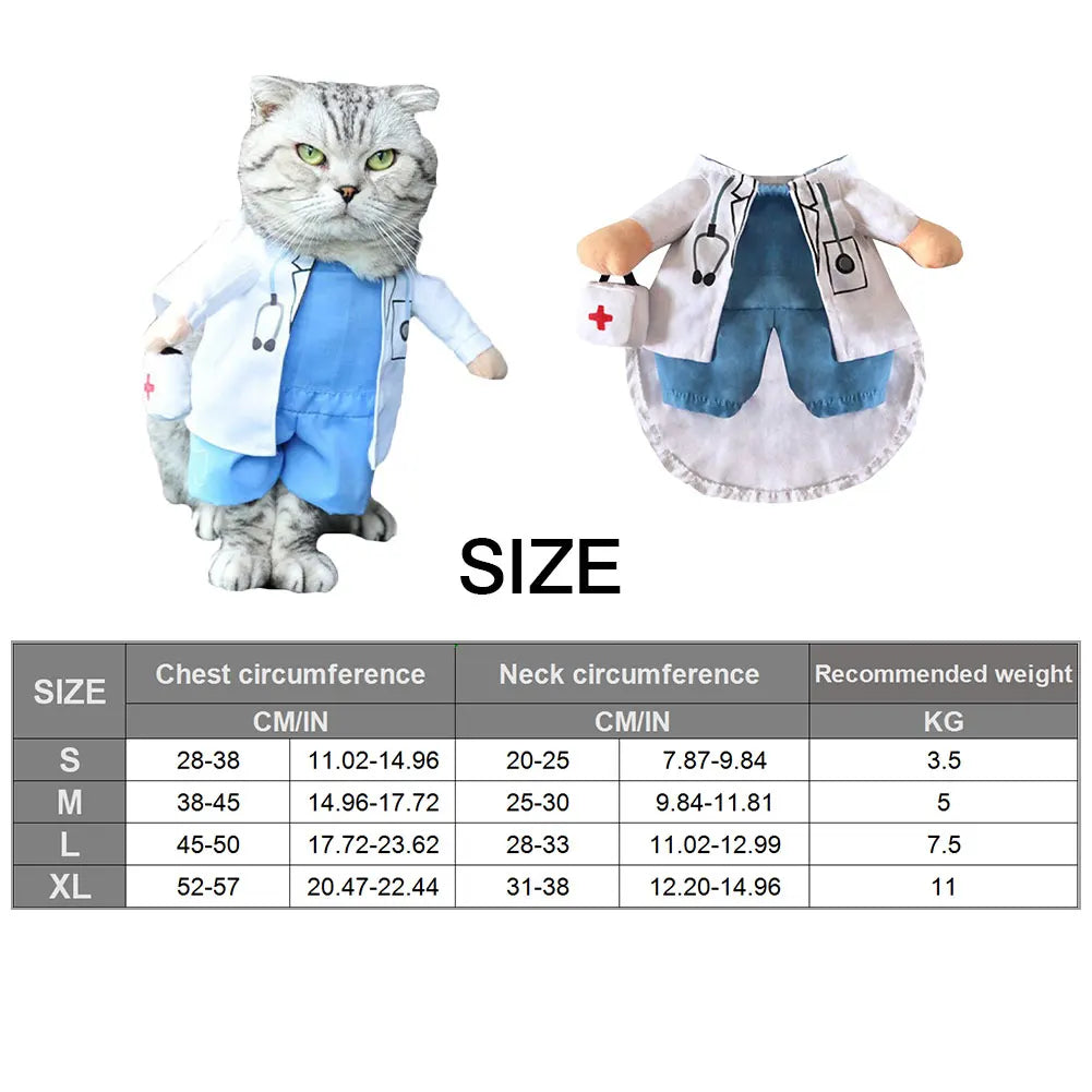 Pet Halloween Costume Dog Cat Doctor Costume Doctor Clothing Funny Cosplay Outfit Uniform Fashion Mini Pet Decoration Supplies