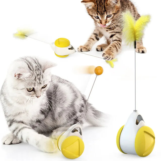 Pet cat Toys Feather Ball toys animal automatic Tease the cat stick Balancecar Cats play by themselves Pets