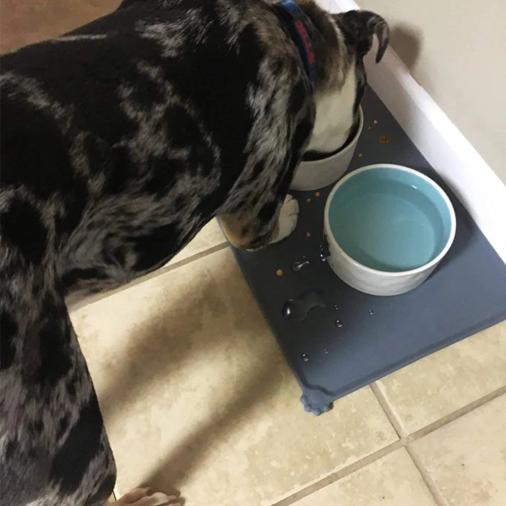 Silicone Waterproof Dog Cat Pet Food Mats Tray Non-Stick Non-Slip Pet Bowl Mats Placemat Dog Pet FDA Grade Cat Feeding Mats