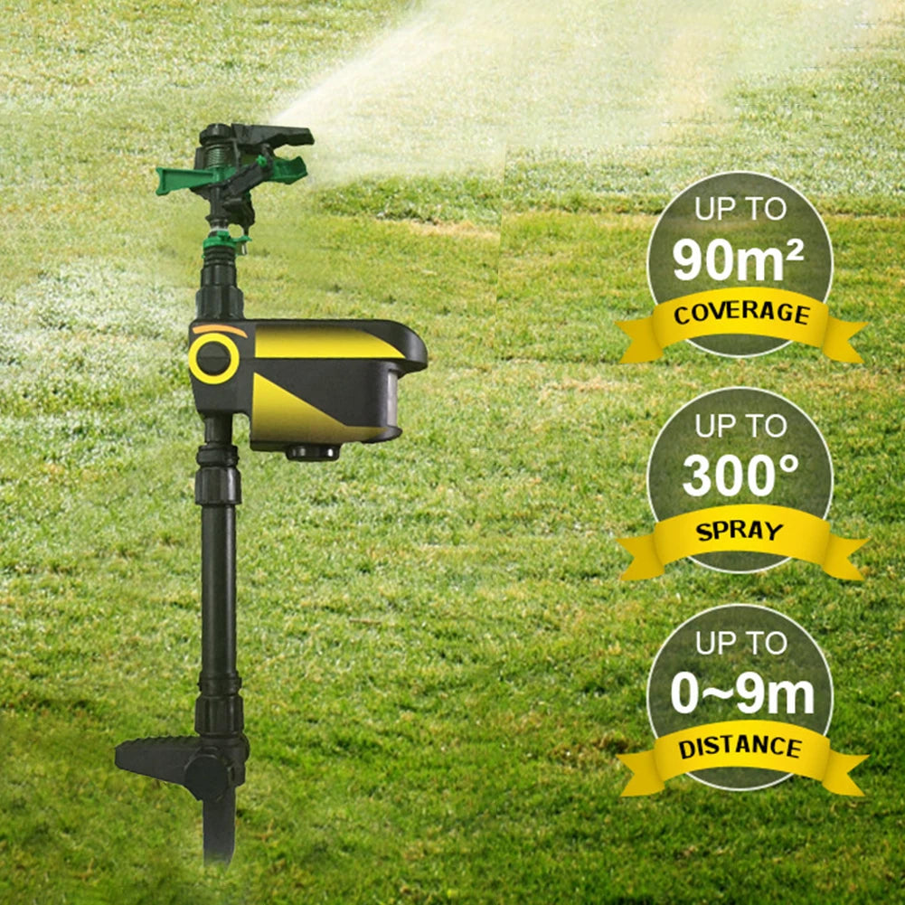Solar Powered Motion Activated Animal Bird Mouse Repellent Garden Lawn Sprinkler invading animal away from the garden orchard