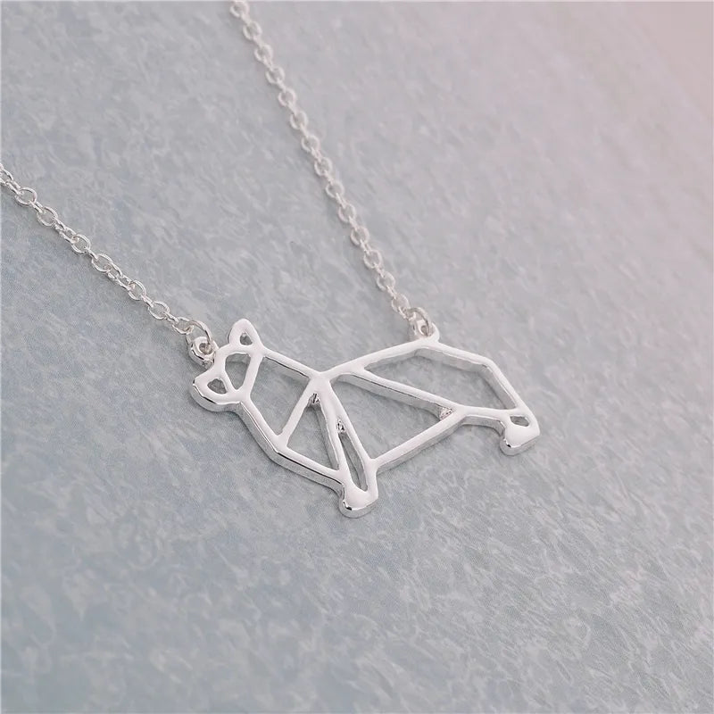 Newest Unique Origami Corgi Necklace Corgi Dog Necklace Geometric Origami Jewelry For Animal Lovers Gift