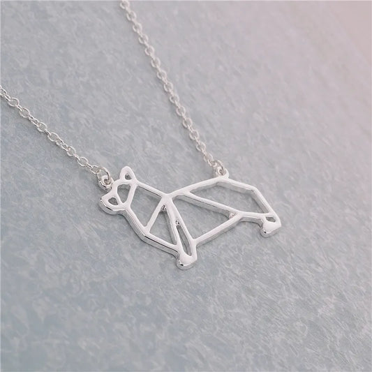 Newest Unique Origami Corgi Necklace Corgi Dog Necklace Geometric Origami Jewelry For Animal Lovers Gift