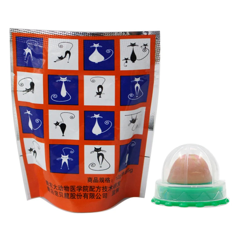 Healthy Nutrition Pet Snacks Cat Sugar Candy Licking Energy Ball Toy Gel Solid Cat Treats Natural Catnip Sucker For Cat Supplies