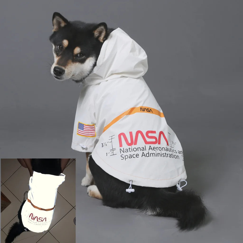 A A Dog Raincoats, Extra Reflective Waterproof Dog Rain Jacket, Pet Stylish Streetwear Outfit for Dogs Cat Puppy Small Medium Large