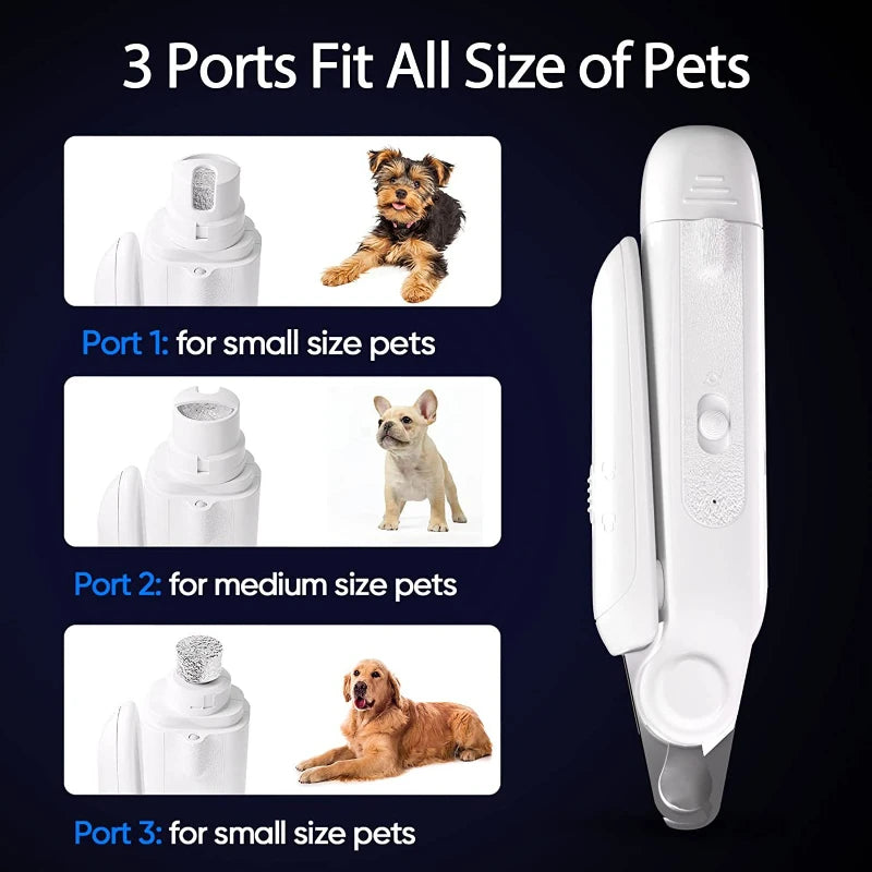 Electric Pet Nail Clipper Dog Nail Clipper With LED Light Dog Nail Sharpener Pet Quiet Cat Claw Nail Grooming Tool Rechargeable