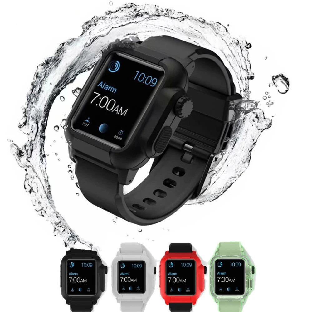 Silicone Band Case For Apple Watch Case Series 6 se 5 4 3 2 Waterproof Sports 44mm 42mm 40mm Strap Shockproof Frame transparent