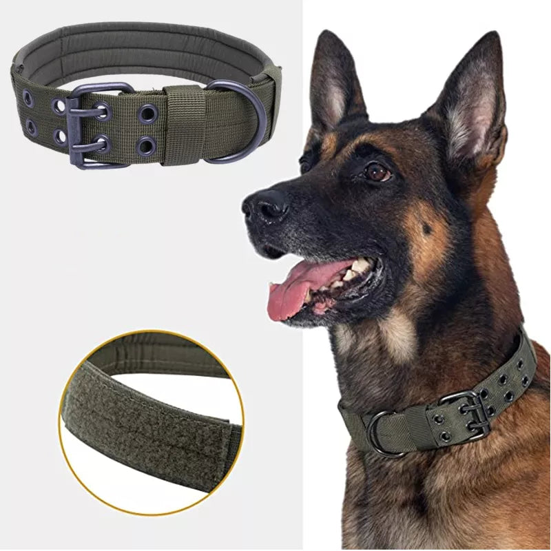 Durable Tactical Dogs Collar Leash Set Adjustable Military Pets Collars K9 German Shepherd Training Medium Large Dog Accessories