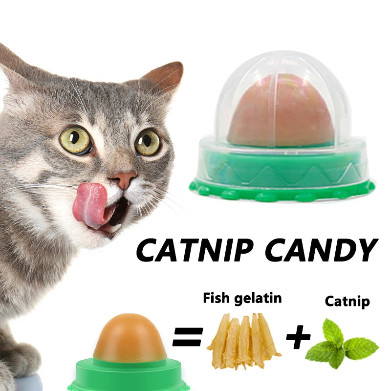 Healthy Nutrition Pet Snacks Cat Sugar Candy Licking Energy Ball Toy Gel Solid Cat Treats Natural Catnip Sucker For Cat Supplies