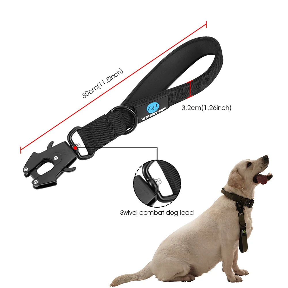 Tactical Dog Collar Leash Set K9 With Handle Military Duarable Nylon Pitbull For Medium Large Walking Training Pet Accessories
