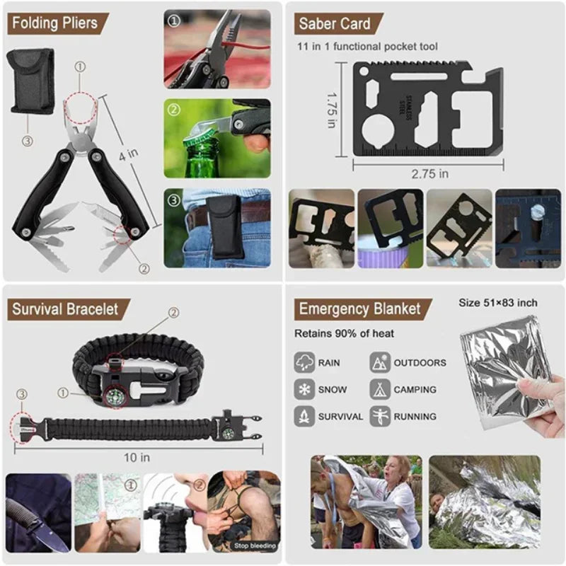 Tactical First Aid Kit Bag Outdoor Survival Kit Travel Multifunction Tactical Equipment First Aid SOS for Wilderness Adventure